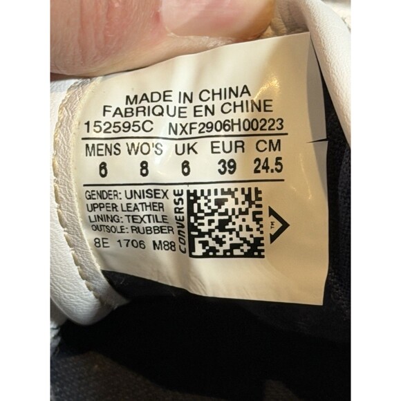 Converse Jack Purcell White Leather Sneaker Low Top Size Men 6 Women 8 - Picture 5 of 6